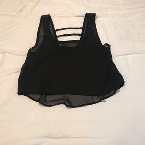 Forever 21 sheer black ladder back tank top